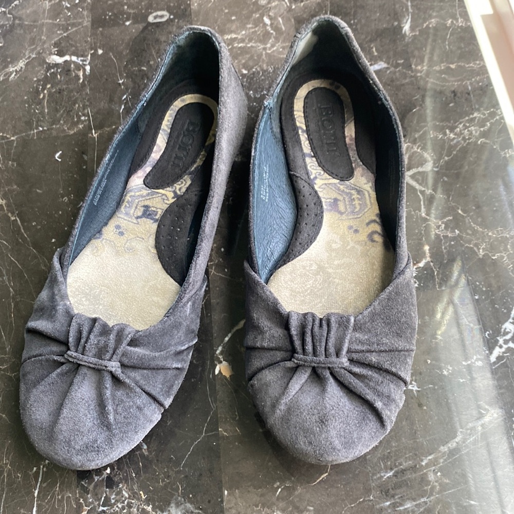 Born Grey Suade Flats